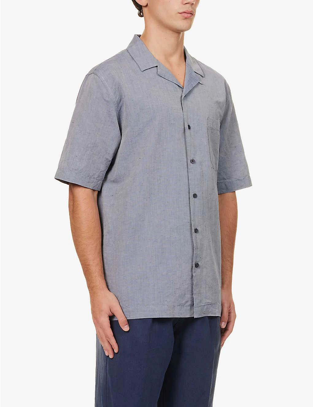 Sunspel Camp-collar Short-sleeved Cotton-blend Shirt 3 Sunspel Camp-collar Short-sleeved Cotton-blend Shirt - Image 3
