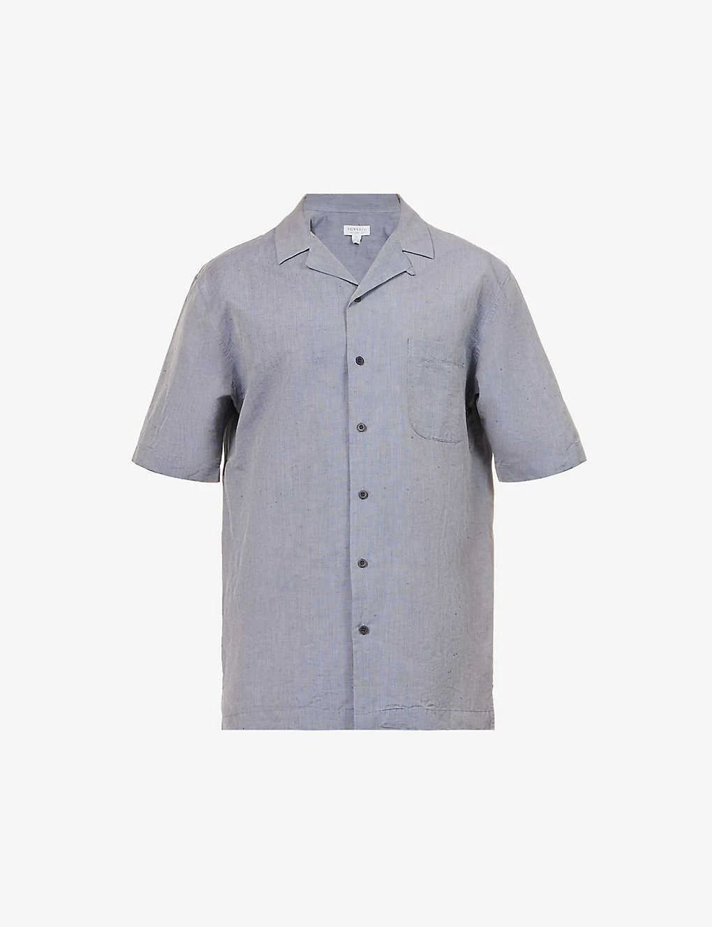 Sunspel Camp-collar Short-sleeved Cotton-blend Shirt 1 Sunspel Camp-collar Short-sleeved Cotton-blend Shirt
