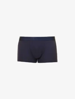Sunspel Pack Of Two Elasticated-waistband Mid-rise Stretch-cotton Trunks