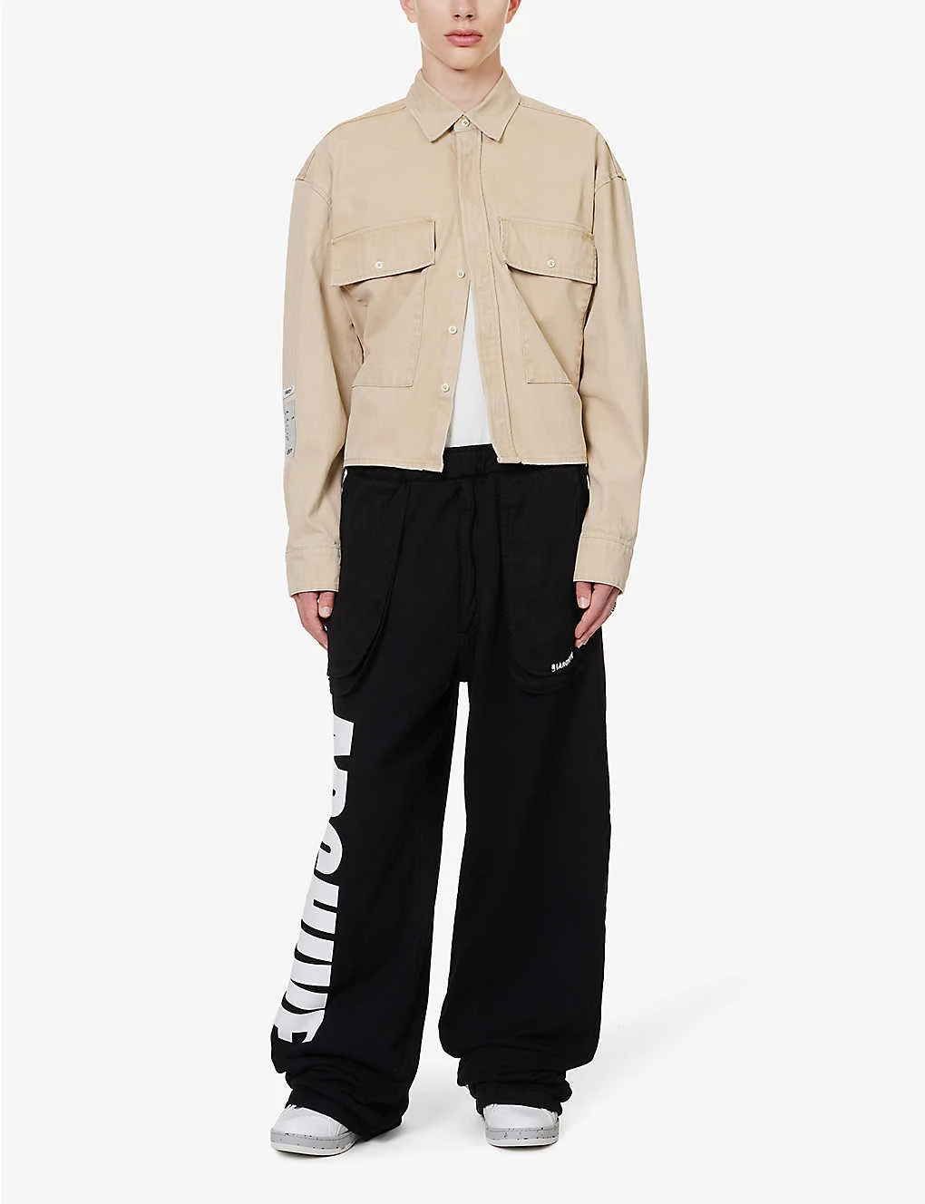 Brand-print Boxy-fit Cotton-canvas Shirt 2 Brand-print Boxy-fit Cotton-canvas Shirt - Image 2