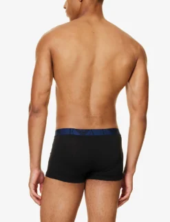 Emporio Armani Branded Pack Of Three Stretch-cotton Trunks -Falkeis Store R04194983 NERONERONERO ALT02