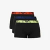 Emporio Armani Branded Pack Of Three Stretch-cotton Trunks