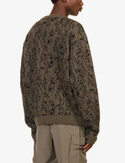 Represent Abstract-pattern Crewneck Cotton And Cashmere Sweatshirt -Falkeis Store R04195321 CAMO ALT03