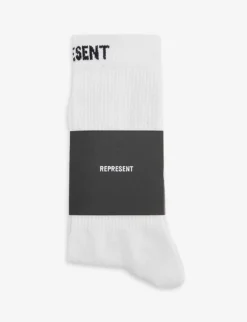Represent Core Logo-pattern Stretch-knit Socks