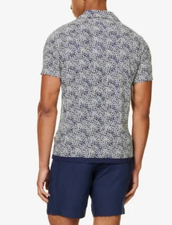 ORLEBAR BROWN Travis Floral-print Woven Shirt -Falkeis Store R04195412 MIDNIGHTNAVY ALT03