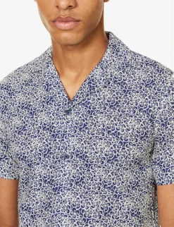 ORLEBAR BROWN Travis Floral-print Woven Shirt -Falkeis Store R04195412 MIDNIGHTNAVY ALT04