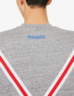 DSQUARED2 Brand-embroidered Relaxed-fit Cotton-jersey Sweatshirt -Falkeis Store R04196728 GREYMELANGE ALT04