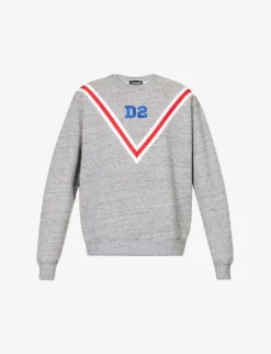 DSQUARED2 Brand-embroidered Relaxed-fit Cotton-jersey Sweatshirt