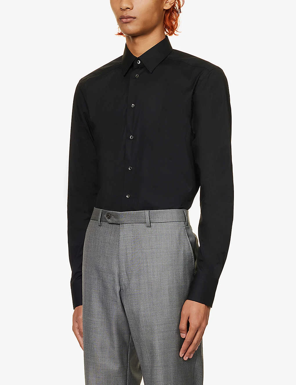 Emporio Armani Spread-collar Regular-fit Stretch-cotton Shirt 3 Emporio Armani Spread-collar Regular-fit Stretch-cotton Shirt - Image 3
