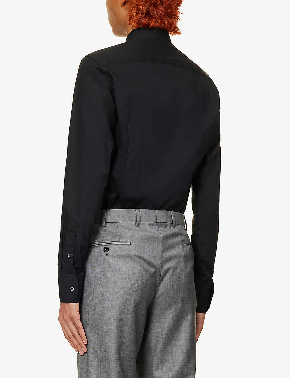 Emporio Armani Spread-collar Regular-fit Stretch-cotton Shirt 4 Emporio Armani Spread-collar Regular-fit Stretch-cotton Shirt - Image 4