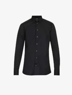 Emporio Armani Spread-collar Regular-fit Stretch-cotton Shirt