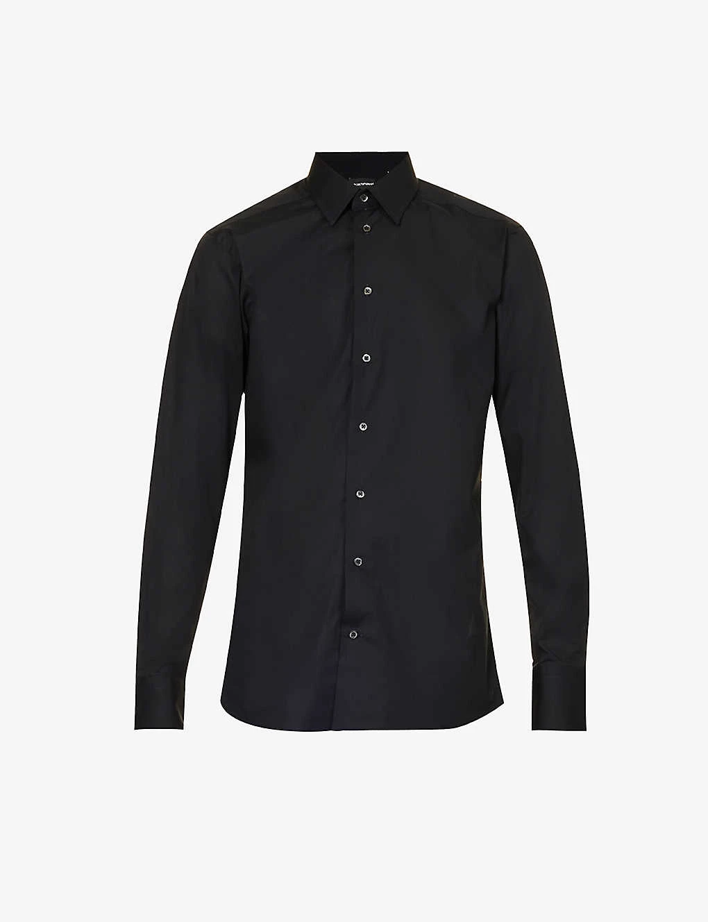 Emporio Armani Spread-collar Regular-fit Stretch-cotton Shirt 1 Emporio Armani Spread-collar Regular-fit Stretch-cotton Shirt