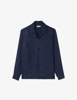 Sandro Jacquard-weave Regular-fit Satin Shirt