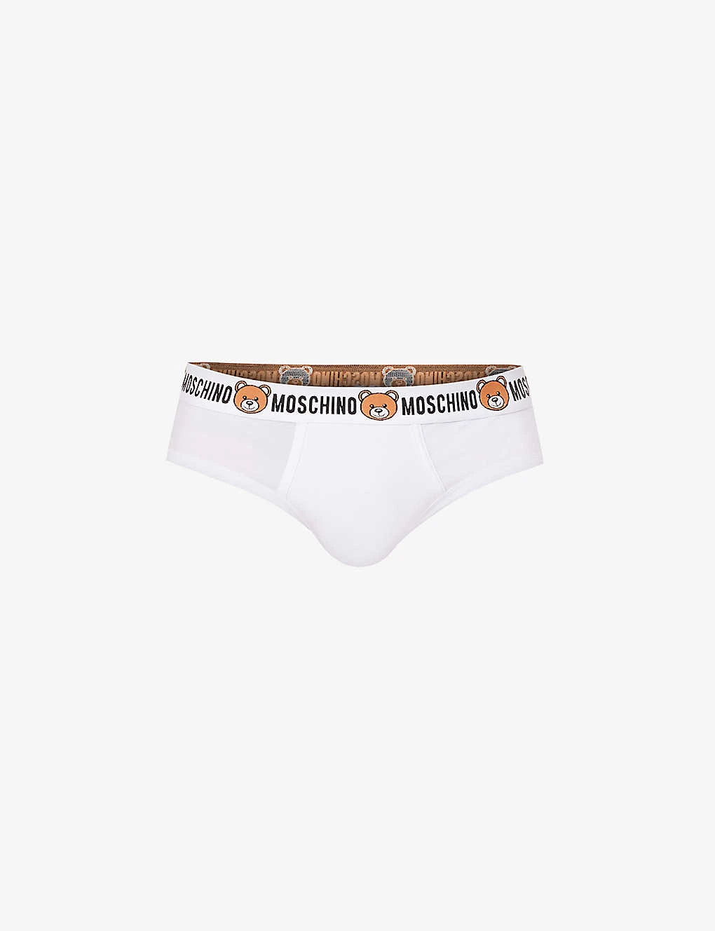MOSCHINO Pack Of Two Logo-waistband Stretch-cotton Briefs 1 MOSCHINO Pack Of Two Logo-waistband Stretch-cotton Briefs