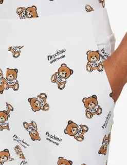 MOSCHINO Toy Bear Graphic-print Stretch-cotton Pyjama Bottoms -Falkeis Store R04199698 FANTASYPRINTWHITE1 ALT04