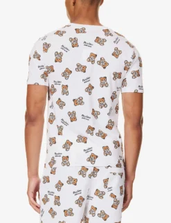 MOSCHINO Graphic-print Regular-fit Stretch-cotton T-shirt -Falkeis Store R04199699 FANTASYPRINTWHITE1 ALT03