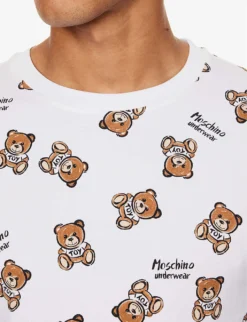 MOSCHINO Graphic-print Regular-fit Stretch-cotton T-shirt -Falkeis Store R04199699 FANTASYPRINTWHITE1 ALT04