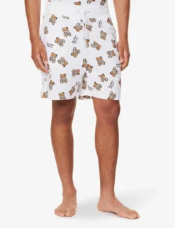 MOSCHINO Graphic-print Regular-fit Stretch-cotton Shorts -Falkeis Store R04199701 FANTASYPRINTWHITE1 ALT02