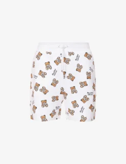 MOSCHINO Graphic-print Regular-fit Stretch-cotton Shorts