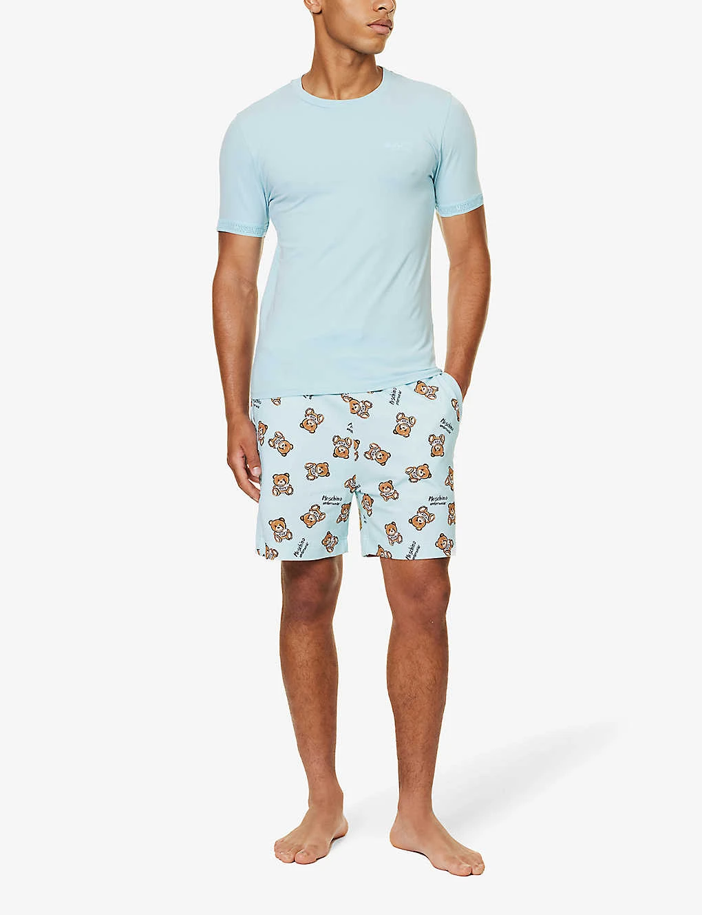 MOSCHINO Logo-appliqué Regular-fit Stretch-cotton T-shirt 2 MOSCHINO Logo-appliqué Regular-fit Stretch-cotton T-shirt - Image 2