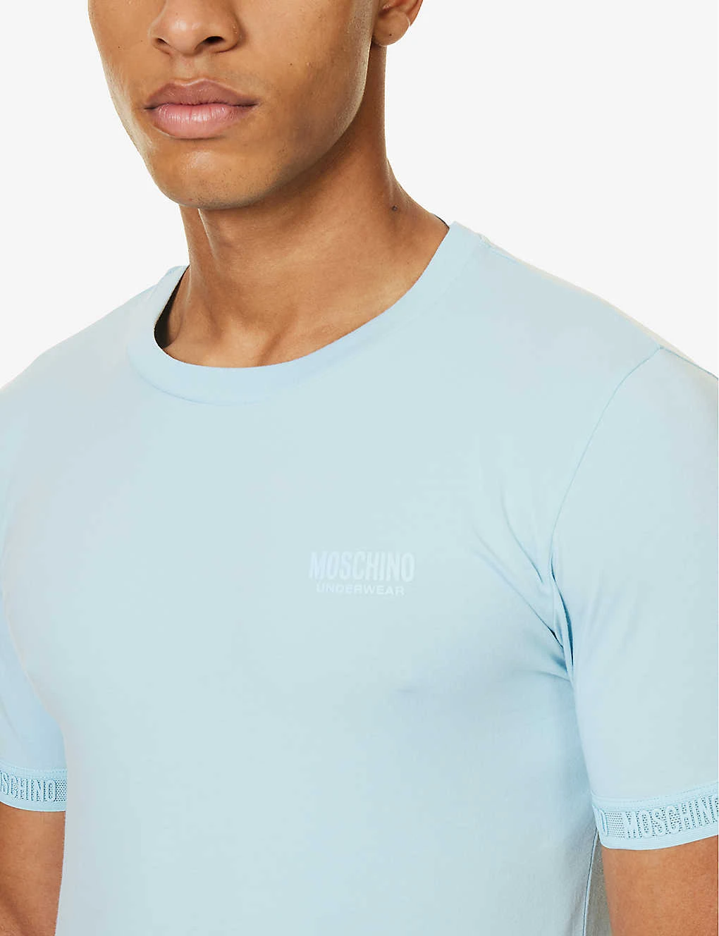 MOSCHINO Logo-appliqué Regular-fit Stretch-cotton T-shirt 5 MOSCHINO Logo-appliqué Regular-fit Stretch-cotton T-shirt - Image 5