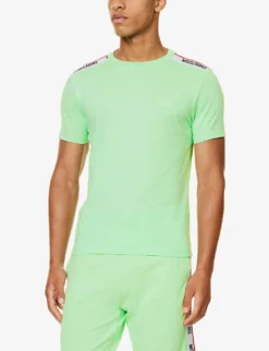 MOSCHINO Logo-tape Regular-fit Cotton T-shirt 7 MOSCHINO Logo-tape Regular-fit Cotton T-shirt -Falkeis Store R04199708 GREEN449 ALT02