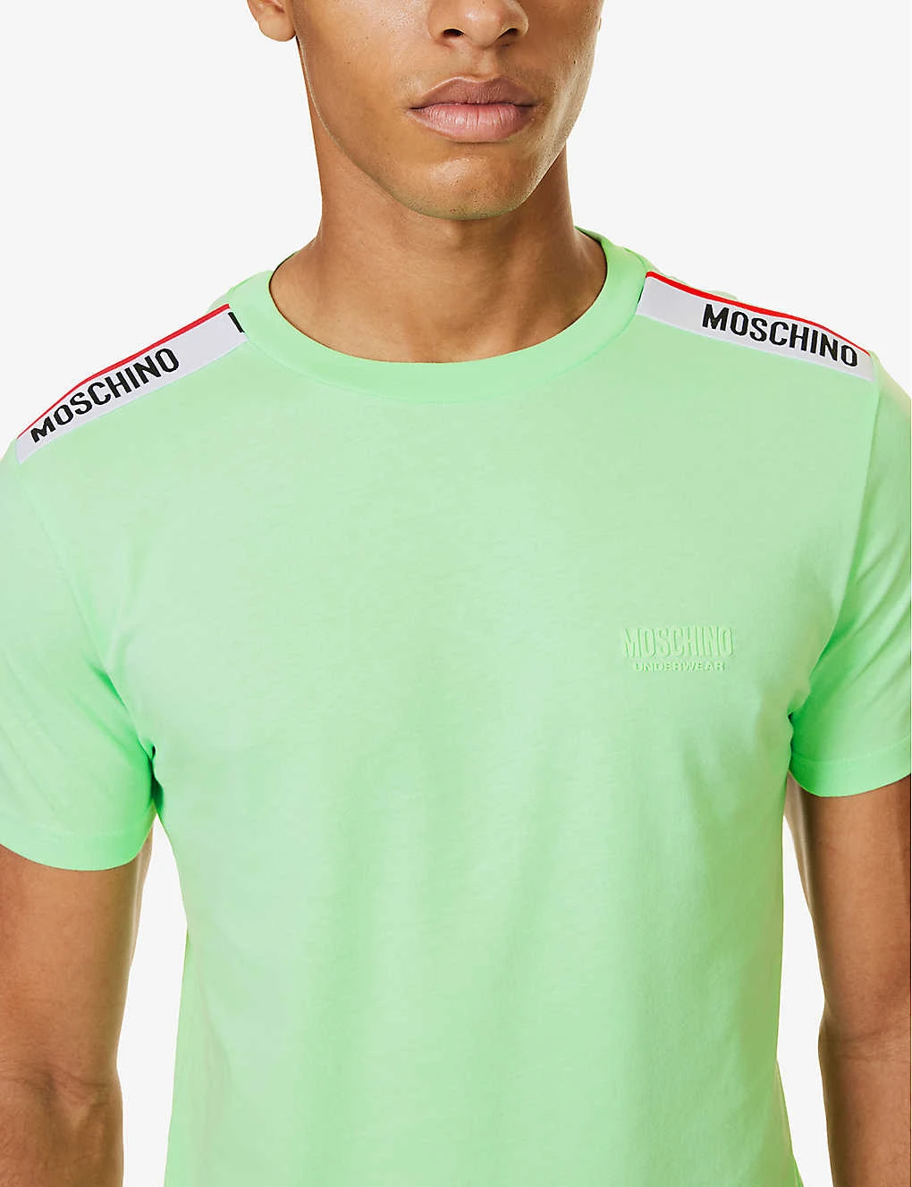 MOSCHINO Logo-tape Regular-fit Cotton T-shirt 5 MOSCHINO Logo-tape Regular-fit Cotton T-shirt - Image 5