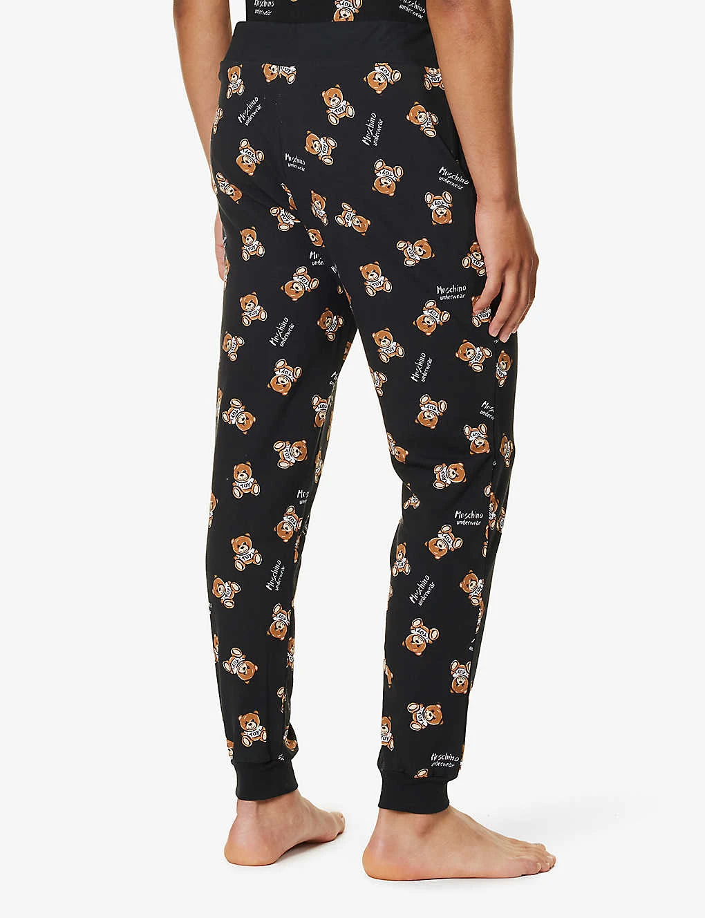 MOSCHINO Bear-motif Ribbed-waistband Stretch-cotton Pyjama Bottoms 4 MOSCHINO Bear-motif Ribbed-waistband Stretch-cotton Pyjama Bottoms - Image 4