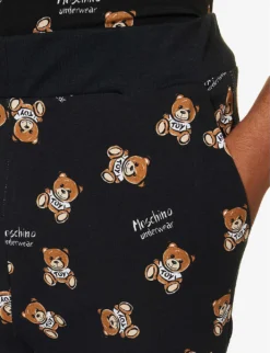MOSCHINO Bear-motif Ribbed-waistband Stretch-cotton Pyjama Bottoms 9 MOSCHINO Bear-motif Ribbed-waistband Stretch-cotton Pyjama Bottoms -Falkeis Store R04199719 FANTASYPRINTBLACK555 ALT04