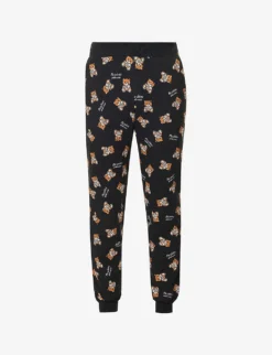 MOSCHINO Bear-motif Ribbed-waistband Stretch-cotton Pyjama Bottoms