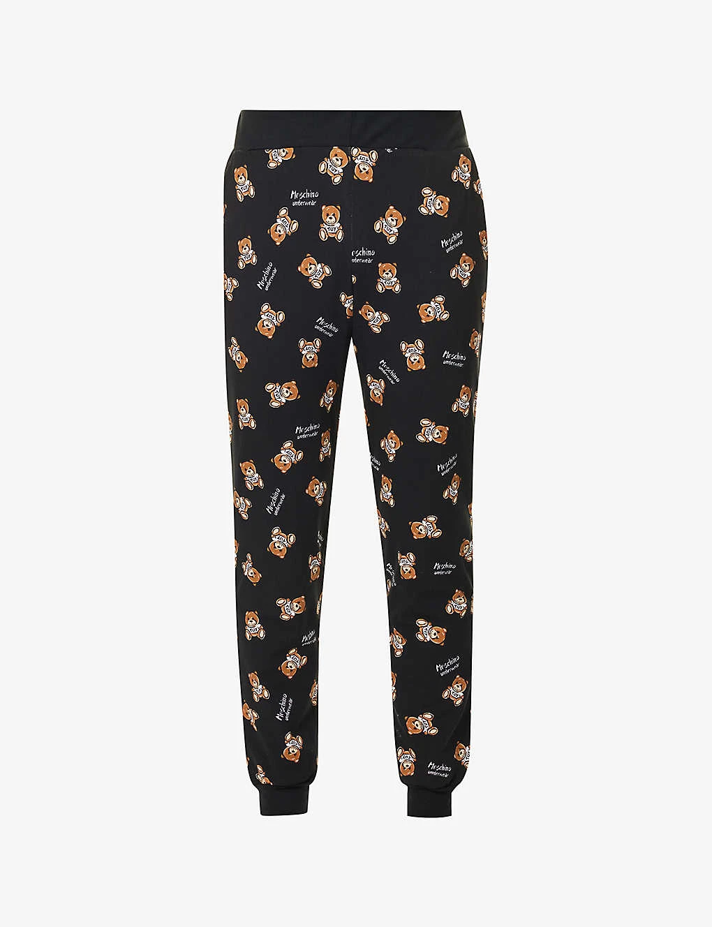 MOSCHINO Bear-motif Ribbed-waistband Stretch-cotton Pyjama Bottoms 1 MOSCHINO Bear-motif Ribbed-waistband Stretch-cotton Pyjama Bottoms