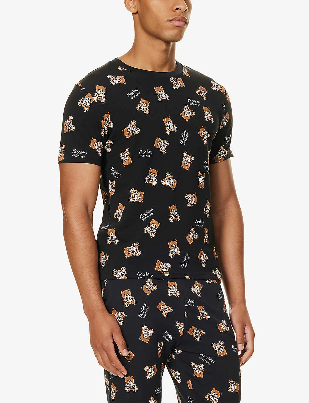 MOSCHINO Bear-motif Crewneck Stretch-cotton T-shirt 3 MOSCHINO Bear-motif Crewneck Stretch-cotton T-shirt - Image 3