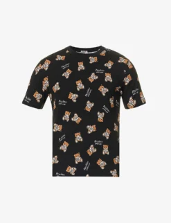 MOSCHINO Bear-motif Crewneck Stretch-cotton T-shirt
