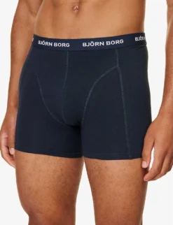 Bjorn Borg Pack Of Three Essential Branded-waistband Regular-fit Stretch-cotton Boxers -Falkeis Store R04202547 SKYDIVER ALT03