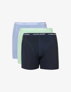 Bjorn Borg Pack Of Three Branded-waistband Stretch-cotton Boxers