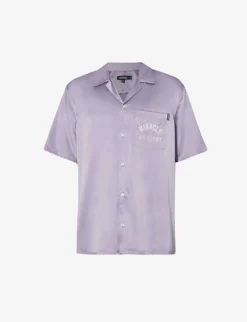 Miracle Academy Brand-print Relaxed-fit Stretch-silk Shirt